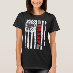 Braap Vintage USA Amerikansk Flagga Quad Bike ATV T Shirt