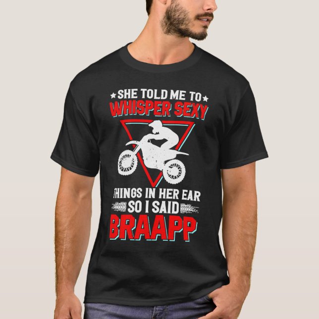 Braapp dirt biker motorcykelmotocross 2-slaglängd t shirt (Framsida)