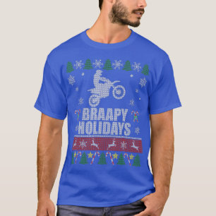 Braapy Helgdagars Motocross Ugly till jul T Shirt