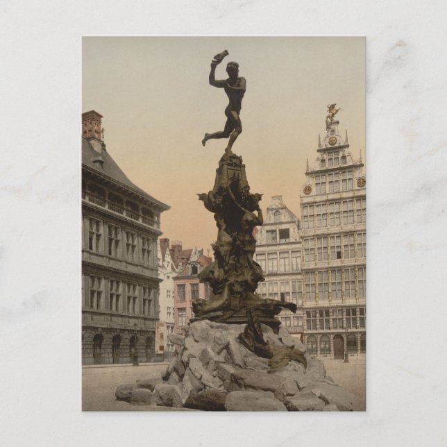 Brabo Monument, Antwerpen, Belgien Vykort (Framsida)