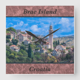 Brac Island Kroatien Wall Clock Fyrkantig Klocka