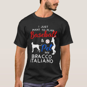 Bracco Italiano Funny Baseball Hundägare Älskare X T Shirt