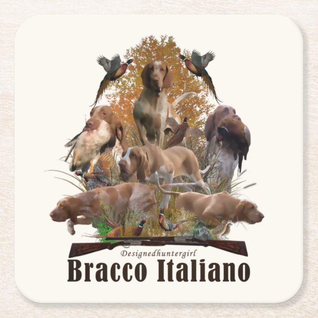 Bracco italiano tapestry dekorativ kudde trivet underlägg papper kvadrat (Framsidan)