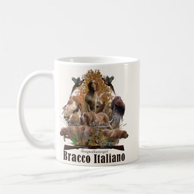 Bracco italiano tapestry faux kanvastryck acrylic kaffemugg (Vänster)