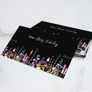 Bracelet-kort för Visning ・ Färga Wildblommor Visitkort