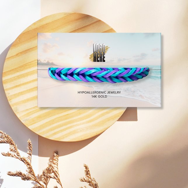 Bracelet Visning Beach Photo med Logotyp Visitkort (Skapare uppladdad)