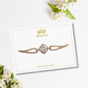 Bracelet Visning Card guld Krona Placeringskort