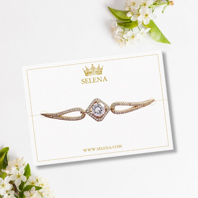 Bracelet Visning Card guld Krona Placeringskort (Skapare uppladdad)