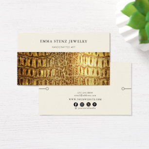 Bracelet Visning Card ・ Guld läder Struktur Visitkort