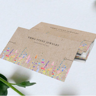 Bracelet Visning Card ・ Rustic Kraft Wildblommor Visitkort
