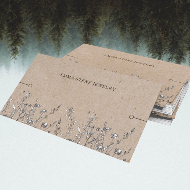 Bracelet Visning Card ・ Rustic Wildblommor Visitkort (Skapare uppladdad)