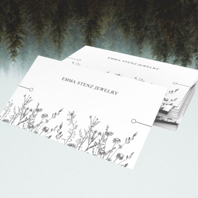 Bracelet Visning Card ・ Rustic Wildblommor Visitkort (Skapare uppladdad)