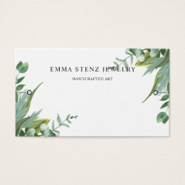 Bracelet Visning Card ・ Vattenfärg Eucalyptus Löv Visitkort