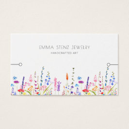 Bracelet Visning Card ・ Watercolor Wildblommor Visitkort