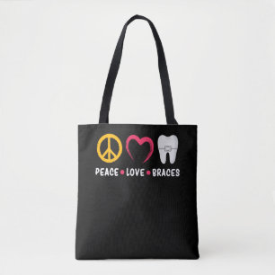Braces för Dentist Funny Orthodontist Peace Kärl Tygkasse