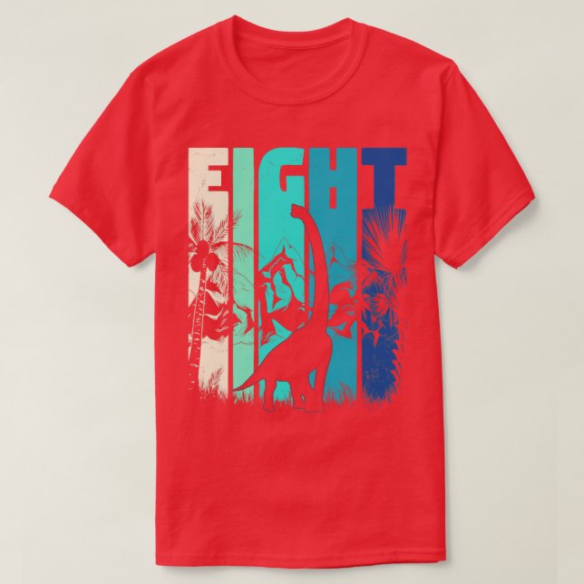 Brachiosaurus 8 ÅRS Åldersgåva T Shirt (Design framsida)