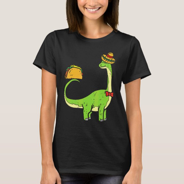 Brachiosaurus Brontosaurus Taco Cinco De Mayo Mexi T Shirt (Framsida)