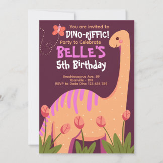 Brachiosaurus Dino Birthday-inbjudan Inbjudningar
