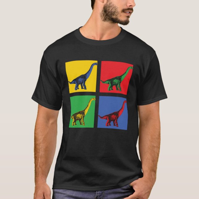 Brachiosaurus Dino Pop T Shirt (Framsida)