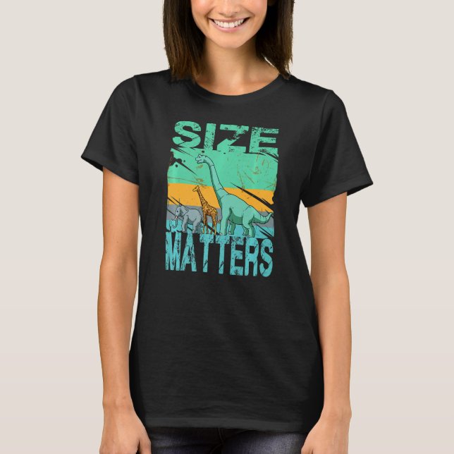 Brachiosaurus Dinosaur Giraffe Elephant Human Diff T Shirt (Framsida)