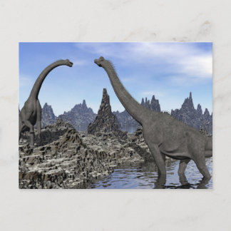Brachiosaurus dinosaurs - 3D-rendering Vykort