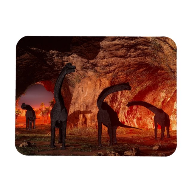 Brachiosaurus försvinner i en grotta magnet (Horisontell)
