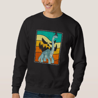 Brachiosaurus Häxa Pumpa Halloween Dinosaurie Bros Lång Ärmad Tröja