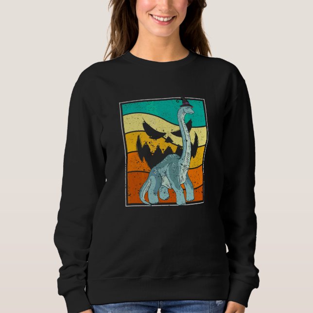Brachiosaurus Häxa Pumpa Halloween Dinosaurie Bros T Shirt (Framsida)