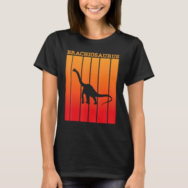 Brachiosaurus Shadow Silhouette vid solnedgång T Shirt (Framsida)