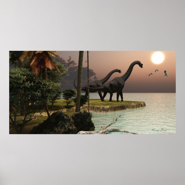 Brachiosaurus Sunset Print Poster (Framsidan)