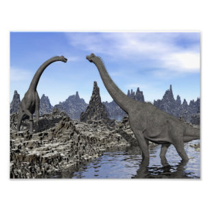 Brachiosaurusdinosaurs - 3D framför Fototryck