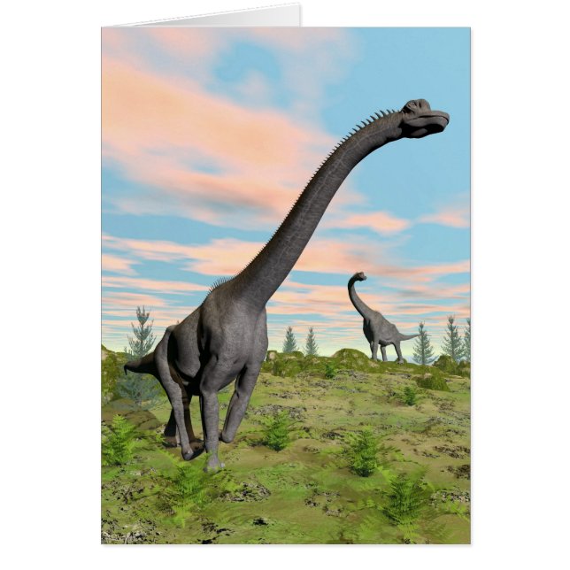 Brachiosaurusdinosaurs - 3D framför Hälsningskort (Framsidan)