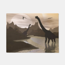 Brachiosaurusdinosaurs i vatten - 3D framför