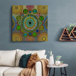 Brachyuras symboliska mandala art i Klo Canvastryck