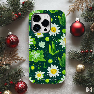Bräcklig Grönt Botanisk design med vita Daisy