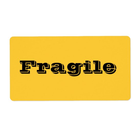 Bräckliga flyttaetiketter i gul orange fraktsedel
