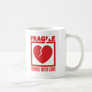 Bräckligt handtag med kärlek kaffemugg