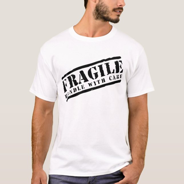 Bräckligt handtag med omsorgdesign tee (Framsida)