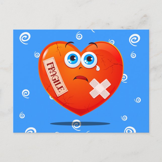 Bräckligt hjärta, vykort (Framsida)