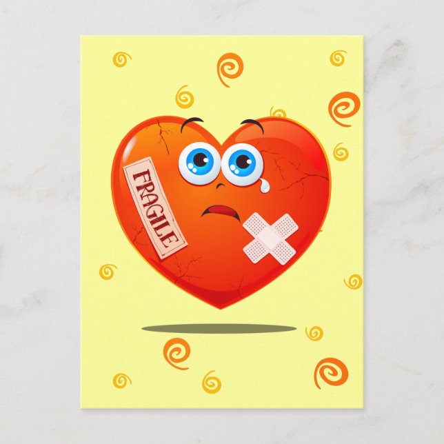 Bräckligt hjärta, vykort (Framsida)