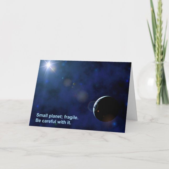 Bräckligt planet kort (Framsida)
