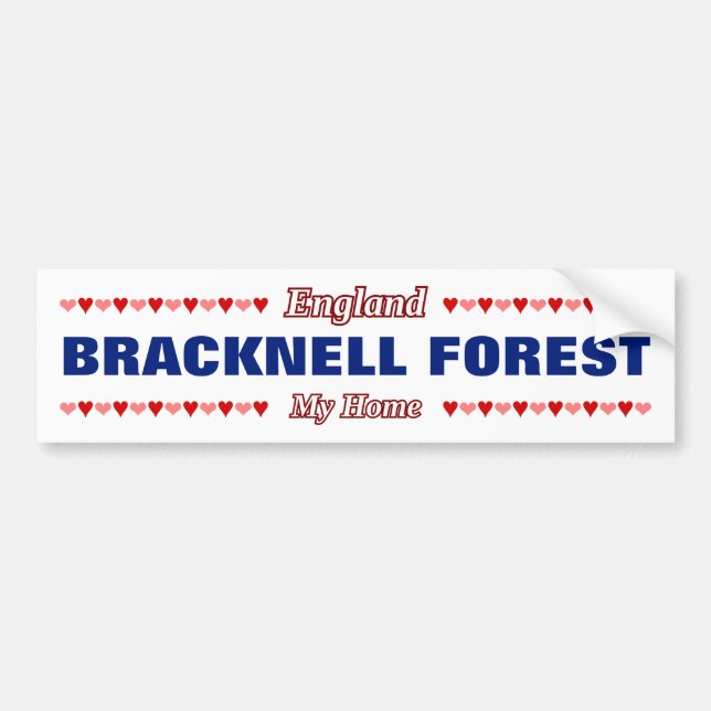 BRACKNELL SKOGST - Mitt hem - England.Hjärtan Bildekal (Framsidan)