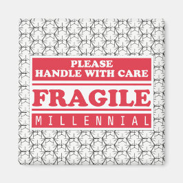 Bräckt årtusenårigt, hantera med varm bubbelskrot magnet