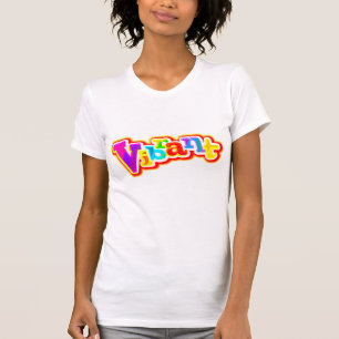 Bräckt färgstark grafisk text dam t-shirt