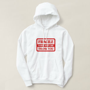 Bräckt handtag med försiktighet hoodie