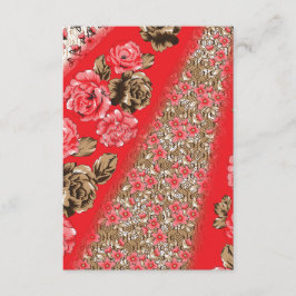 Bräckt rödtyg med svår blommigt och tilläggskort