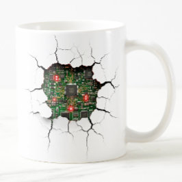 Bräckt väggkretskort kaffemugg