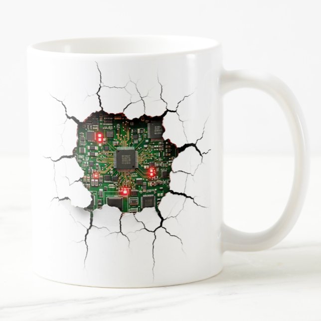 Bräckt väggkretskort kaffemugg (Skapare uppladdad)