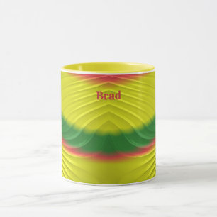 BRAD ~ BRIGHT Red Grönt Gult Fractal ~ Mugg