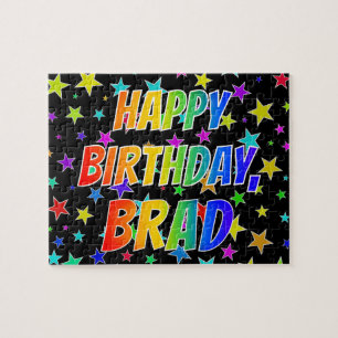 "BRAD" Första Namn, Roligten "GRATTIS PÅ FÖDELSEDA Pussel
